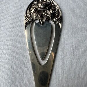 Vintage S. Kirk & Son Sterling Repousse Bookmark Silver Roses Floral 925